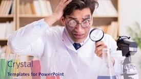  Presentation with mad scientist - PPT layouts enhanced with mad-crazy-scientist-doctor-doing background and a sky blue colored foreground