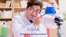  Presentation with mad scientist - Amazing PPT theme having mad-crazy-scientist-doctor-doing backdrop and a sky blue colored foreground