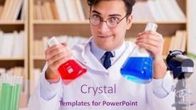  Presentation with mad scientist - Slide set enhanced with mad-crazy-scientist-doctor-doing background and a sky blue colored foreground