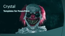  Presentation with dark web - Presentation consisting of mad-evil-redhead-clown-wearing and a navy blue colored foreground