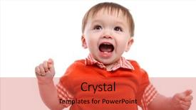  Presentation with baptism baby boy - Amazing slides having mad kids - excited young baby boy isolated backdrop and a red colored foreground