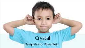  Presentation with genetic face recognition - Presentation theme having mad kids - little boy pulling a funny background and a  colored foreground