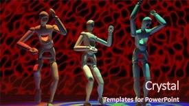  Presentation with robots - Audience pleasing presentation theme consisting of mad robots night club dancing backdrop and a wine colored foreground