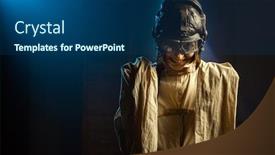  Presentation with light rays - Colorful slide deck enhanced with mad-woman-in-a-straitjacket backdrop and a ocean colored foreground