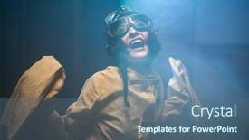 Presentation with light rays - Slides featuring mad-woman-in-a-straitjacket background and a ocean colored foreground