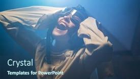  Presentation with light rays - Theme consisting of mad-woman-in-a-straitjacket background and a ocean colored foreground