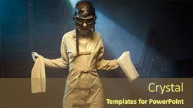  Presentation with light rays - Slides enhanced with mad-woman-in-a-straitjacket background and a tawny brown colored foreground