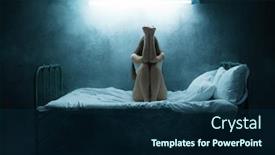  Presentation with psychedelic - Audience pleasing slide set consisting of mad-woman-sitting-in-bed backdrop and a navy blue colored foreground