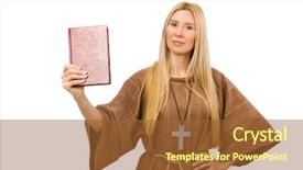  Presentation with christian - Cool new PPT theme with madame curie - christian woman isolated backdrop and a red colored foreground