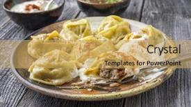  Presentation with asia traditional - PPT theme consisting of made asia - traditional turkish manti with yoghurt background and a yellow colored foreground