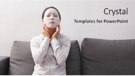  Presentation with hero mask woman - Beautiful slides featuring made asia - woman applying facial mask backdrop and a light gray colored foreground
