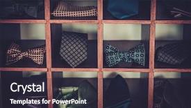  Presentation with fixing his black bow tie - Beautiful PPT theme featuring made bow ties and necktie backdrop and a  colored foreground