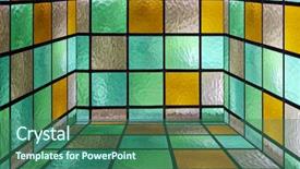  Presentation with stained glass - Presentation featuring made from decorative stained glass background and a ocean colored foreground