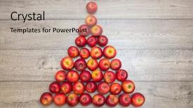  Presentation with christmas red - Slide deck with made from fresh red apple background and a mint green colored foreground