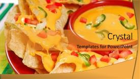  Presentation with nachos - PPT theme consisting of made hot and spicy nacho background and a gold colored foreground