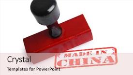 Presentation with stamp - Audience pleasing PPT theme consisting of made in china rubber stamp backdrop and a lemonade colored foreground