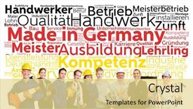  Presentation with german - Presentation design having made in germany tag cloud background and a blonde colored foreground