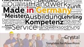  Presentation with german culture - Slides having made in germany tag cloud background and a soft green colored foreground