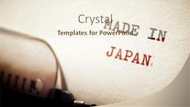  Presentation with japan - Presentation theme consisting of made-in-japan-phrase-written background and a cream colored foreground