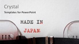  Presentation with japan - Beautiful slide set featuring made-in-japan-phrase-written backdrop and a white colored foreground