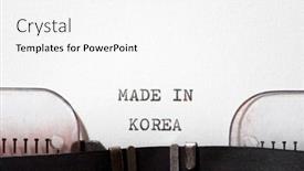  Presentation with korea - Audience pleasing PPT theme consisting of made-in-korea-phrase-written backdrop and a white colored foreground
