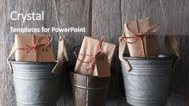  Presentation with advent - Presentation design with made of buckets with dated background and a gray colored foreground