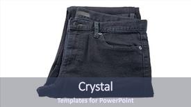  Presentation with cotton fabric - Amazing PPT theme having made of cotton folded jeans backdrop and a ocean colored foreground