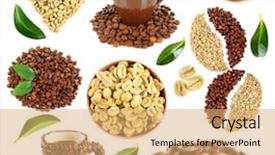  Presentation with bright white - Slide deck with made of leaves and coffee background and a coral colored foreground