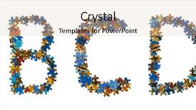  Presentation with education puzzle - Cool new slide set with made of puzzle pieces - education backdrop and a lemonade colored foreground