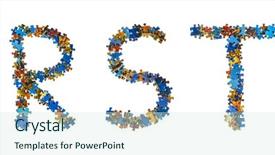  Presentation with education puzzle - PPT layouts with made of puzzle pieces - education background and a sky blue colored foreground