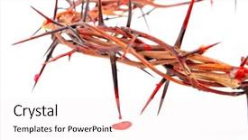  Presentation with crown thorns - Presentation theme with made of thorns and blood background and a sky blue colored foreground