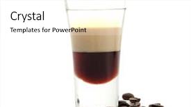  Presentation with liqueur - Slides enhanced with made of three liqueur coffee background and a white colored foreground
