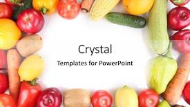  Presentation with frame - Colorful slide deck enhanced with made of vegetables and fruit backdrop and a  colored foreground