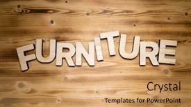  Presentation with antique wood furniture - Audience pleasing slide deck consisting of made of wooden block letter backdrop and a coral colored foreground