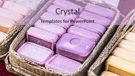  Presentation with natural - Beautiful PPT theme featuring made soaps in the plaited backdrop and a lavender colored foreground