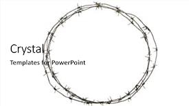  Presentation with barbed wire on the sky - Amazing PPT theme having made up of barbed wire backdrop and a white colored foreground