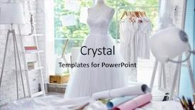  Presentation with mannequin - Presentation enhanced with made-up wedding dress background and a lemonade colored foreground