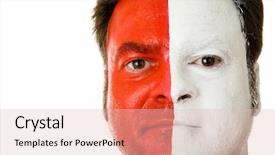  Presentation with multi sports soccer football basketball - Cool new presentation theme with made up with face paint backdrop and a lemonade colored foreground