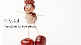  Presentation with autumn - Presentation design enhanced with made with chestnuts and toothpick background and a cream colored foreground