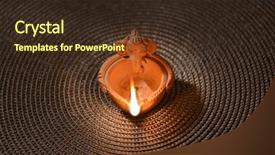  Presentation with indian traditional - Audience pleasing PPT theme consisting of made with terracotta in ganesha backdrop and a tawny brown colored foreground