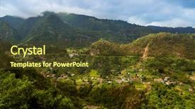  Presentation with church building - PPT theme enhanced with madeira portugal - travel background background and a tawny brown colored foreground