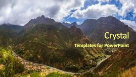  Presentation with church building - Presentation featuring madeira portugal - travel background background and a tawny brown colored foreground