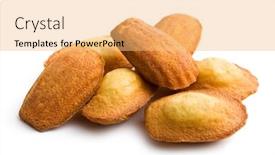  Presentation with cookies - PPT theme enhanced with madeleine-cookies-on-white-background background and a yellow colored foreground