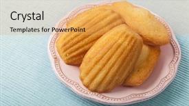  Presentation with pink - Presentation with madeleine-on-a-pink-plate background and a yellow colored foreground