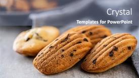 Presentation with chocolate - Audience pleasing presentation theme consisting of madeleine-with-chocolate-traditional-french backdrop and a gray colored foreground