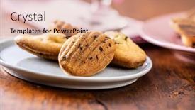  Presentation with chocolate - Cool new presentation design with madeleine-with-chocolate-traditional-french backdrop and a coral colored foreground