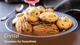  Presentation with traditional - Presentation theme consisting of madeleine-with-chocolate-traditional-french background and a tawny brown colored foreground