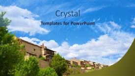  Presentation with village - Presentation enhanced with maderuelo-village-segovia-province-castilla background and a teal colored foreground