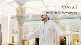  Presentation with jama masjid largest muslim mosque - PPT theme featuring closeup of wall concrete surface that made by little rocks background and a dark gray colored foreground