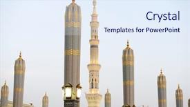  Presentation with prayer islam - PPT theme enhanced with play start button multimedia concept background and a dark gray colored foreground